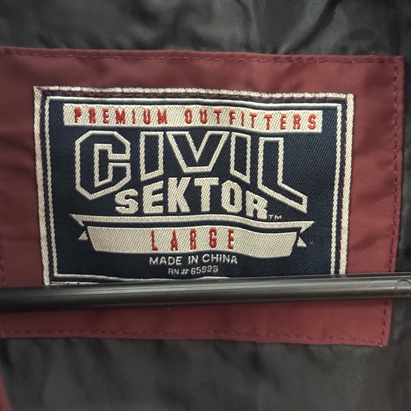 bomber jacket burgundy with american flag and star  patches - Picture 2 of 7